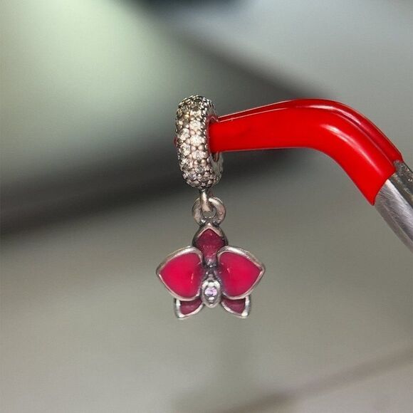 Pandora Pink Flower Dangle Charm - Picture 3 of 6